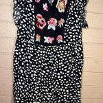 Kirundo Floral Embroidered Black and White Dress Size M Photo 0