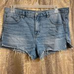 Free People  High Rise Medium Wash Side Slit Denim Festival Shorts, 30 EUC Photo 0