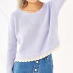Kimchi Blue  lavender lace hem crop sweater Photo 0