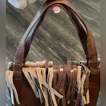 East West Leather Fringe Bag Brown Photo 6