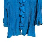 Maggie Barnes Top Womens 2X 22 24W Blue Swiss Dot Ruffle Sheer Crinkle Blouse Photo 3