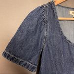 Madewell  Dress Denim Darted Mini Zip-Front Short Sleeve Size 0 Puff Sleeve Women Photo 11