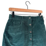 Hollister NWT  Ultra High-Rise Corduroy Mini Skirt Teal Green Button Front M Photo 1