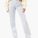 We Wore What NWT CutOut High Rise StraightBaggy Leg Jean Belt 28 Indigo Super Blue Photo 0