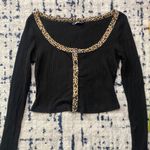SheIn Black long sleeve Cheetah print top Photo 1