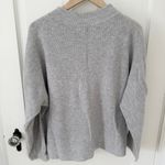 Nic+Zoe  Mock Funnel Neck Knit Pullover V-Stitch Sweater Gray Size Medium M Photo 2