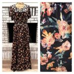 Natural Life NWT Bella Velvet Floral Maxi Dress Tiered Boho Size Medium NEW Photo 2
