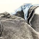 Free People Splendor in the Grass Paperbag Waist Denim Skirt in Grey | Size 25 Photo 3