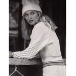 Free People Movement Snowfall Cable Knit Funnel Neck Sweater Top Ivory White Photo 1