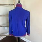 Yuka Mixed Media Print Turtle Neck Size Medium Blue Photo 6