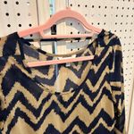 Charming Charlie ‎ Top Medium Chevron Print Long Sleeve Blouse Womens Photo 1