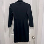 Armani Collezioni  Long Sleeve Half Zip Drape Front Black Mid Dress Sz 4 Photo 5