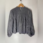 ZARA  Medium Gray Baby Doll Blouse Puff Sleeves Smock‎ Chest Photo 1