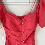 NWT Ronny Kobo Stevie Puff Sleeve Ruched Midi Dress in Petal Pink Size XS Photo 3