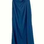 After Six NWT  Cuffed Off-the-Shoulder Pleated Faux Wrap Maxi Dress Blue Size 6 Photo 0