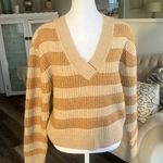 Saunders Collective RTR chunky striped sparkle neutral sweater size small Photo 12