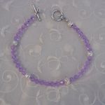 Handmade NEW! Darling Purple Crystal Beaded Toggle Bracelet Photo 0