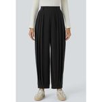 Halara  Casual Joggers Medium Black Pleated High Waisted Side Pocket Relaxed NWT Photo 11