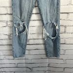 H&M Ultra High Waist Mom Jeans Light Wash Distressed Ripped Knees Women’s 0 Y2K Photo 3