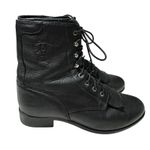 Ariat Black Leather American Heritage Boots 7.5 Lace-Up Retro Western 10070 ATS Photo 2