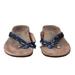 Vionic Women’s Flip Flops Size 9 Blue Geometric – Orthotic Beach Thong Sandal Photo 1