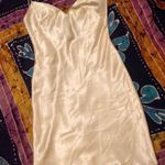 Vintage Creamy Silk Lined Spaghetti Strap Slip Dress Tan Size M Photo 1