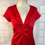 Lulus Lulu’s NWT Celebratory Mood Red Satin Short Sleeve Mini Dress size medium Photo 4