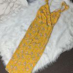 Francesca's Yellow Floral Midi Dress Photo 1