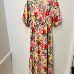 Old Navy  floral Fit & Flare Linen-Blend Maxi Dress size Medium Photo 6