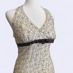 B Darlin Vintage Y2K B.Darlin Size 9/10 Halter Dress‎ Lace Cream Floral Empire Waist Bow Photo 1