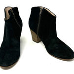 Club Monaco Club‎ Monaco Size 8 Boot Black Suede 3" Heel Side Zip Ankle Bootie Winter Round Photo 0