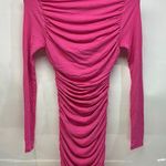 Naked Wardrobe  Elegant Pink Ruched Dress Photo 0