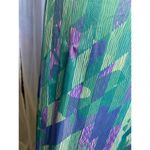 dress blouson floral vintage 1980s micro pleat top purple aqua Size M Photo 2
