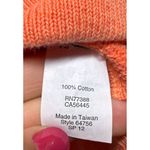 J.Crew Sweater Women Sz L Orange Crewneck Terry Sweatshirt 3/4 Sleeve Coastal Photo 3