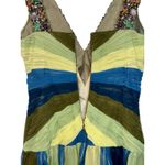 NWT Mandalay Quartz Green Blue Silk Beaded Sequin Midi Evening Gown Dress Size 4 Photo 9