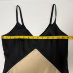 fab'rik  Two-Tone Satin Midi Dress Black Champagne Colorblock Sz XS Formal Wedding Photo 5