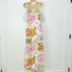 Paper Heart Les Citrons Maxi Dress Linen Coastal Chic Amalfi Euro Summer Large Photo 4