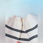 Lands' End Drifter Heavyweight Cotton Pullover Striped V Neck Sweater XL Ivory Photo 6