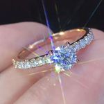 Beautiful Gold Electroplated CZ Ring Size 8 Photo 0