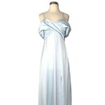 LPA  Shirred Cross Front Gown Blue Maxi Dress Size Small Front Slit Ruched Sz S Photo 5
