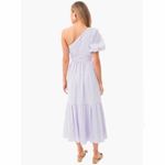 Self Portrait Lilac One Shoulder Midi‎ Dress Sz 10 Pleated Tiered Wedding Pastel Purple Photo 10