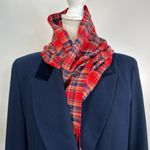 Pendleton Vintage 70s  Wool Plaid Scarf Unisex Red Taran Winter Preppy Photo 1
