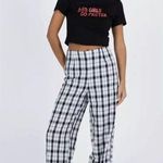 Princess Polly  Wide Leg Plaid Pants Trouser Black & White Womens Size 10 Photo 0