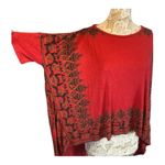 Free People  pick me up tee oversized Asymmetrical top red size medium Photo 6