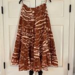 Ulla Johnson Ulla Johnson Aisa Silk Taffeta Tiered Midi Skirt Fawn Size 2 Ikat Animal Print Photo 13