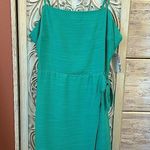 Nine West Side-Tie bow Faux Wrap soft teal color mini dress with a casual summer vibe Med Photo 0