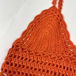 SheIn Orange Crochet Shell Knitted Knit Cropped Boho Bohemian Tank Top Small S Photo 1