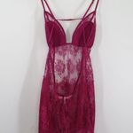 Victoria's Secret  Very Sexy Lace Teddy Slip Raspberry Pink Small Photo 2