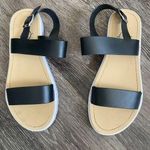 Sole Mates Black/Tan Faux Leather Sandals Ladies Size M 7/8 Black Photo 0