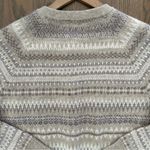 EUC White + Warren Warm Neutral Cashmere Fair Isle Cardigan Sweater Tan Cream M Size M Photo 7